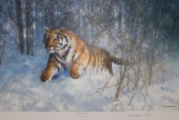 David Shepherd OBE (b.1931) ARR, ""Tiger in the Snow"", Signed and numbered in pencil 400/950,