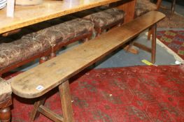A PAIR OF 19TH.C.OAK BENCHES
