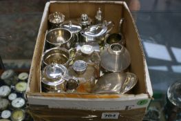 A COLLECTION OF GEORGIAN , VICTORIAN AND LATER SILVER MUSTARD POTS, CHRISTENING CUPS, CRUET ITEMS,