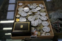 A LARGE QTY OF POCKET WATCH MOVEMENTS,ETC