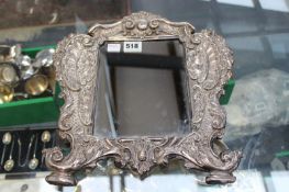 A CONTINENTAL 900 SILVER MOUNTED SMALL MIRROR