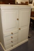 A PAINTED PINE SMALL WARDROBE