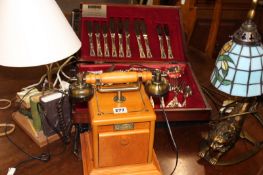 VARIOUS CUTLERY ,TABLE LAMPS,ETC