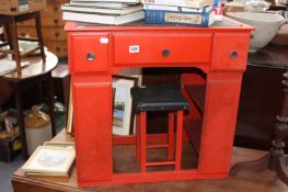 A CHILD`S DESK AND STOOL
