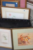 A COLLECTION OF 19TH.C.AND LATER FRAMED FLORAL STUDIES,ETC