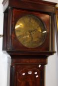 A GEORGIAN MAHOGANY EIGHT DAY LONG CASE CLOCK