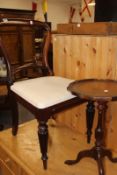 A VICTORIAN B ALLOON BACK CHAIR AND A WINE TABLE