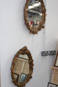 TWO SIMILAR GILT FRAMED WALL MIRRORS