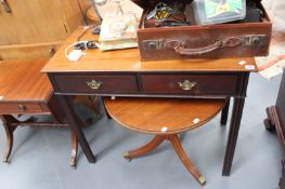 A 19TH.C.MAHOGANY TWO DRAWER SIDE TABLE