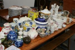 A LARGE COLLECTION OF 19TH.C.AND LATER CHINAWARE, LAMPS, PLATEDWARE AND VARIOUS COLLECTABLES