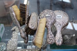 A GROUP OF HALLMARKED SILVER DRESSING TABLE ARTICLES