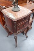 TWO CONTINENTAL WALNUT BEDSIDE CABINETS