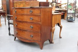 A REGENCY INLAID MAHOGANY BOW FRONT CHEST