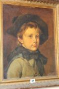 A GILT FRAMED OIL ON CANVAS DATED 1882 PORTRAIT STUDY AFTER VANNITELLI