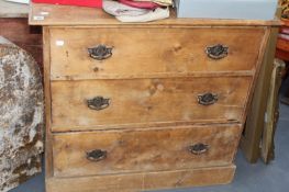 AN EDWARDIAN PINE CHEST OF DRAWERS