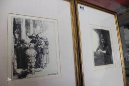 TWO ETCHINGS AFTER REMBRANT