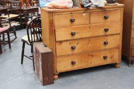 A VICTORIAN PINE CHEST OF DRAWERS