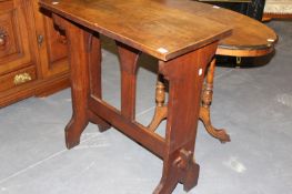 AN OAK GOTHIC REVIVAL SIDE TABLE