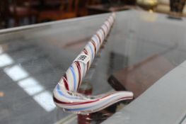 A SWIRL GLASS CANE