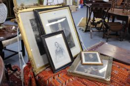 A COLLECTION OF 19TH.C.FRAMED MEZZOTINTS,ETC