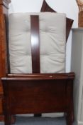 A MODERN MAHOGANY SLEIGH BED WITH MATRESS