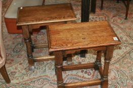 A PAIR OF OAK JOINT STOOLS