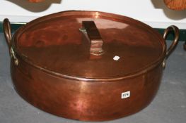 A LARGE VICTORIAN COPPER FISH KETTLE