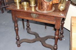AN ANTIQUE 17TH.C.STYLE OAK SIDE TABLE