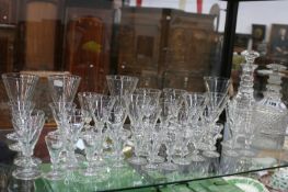 A LARGE COLLECTION OF 19TH.C.AND LATER CUT GLASSWARE,ETC