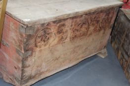 AN EAST EUROPEAN PINE COFFER