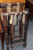 A COLLECTION OF 19TH.C.FOLDING BUTLER TRAY STANDS