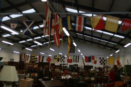 AN EXTREMELY LARGE QTY OF SIGNAL FLAGS,ETC