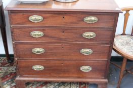 A GEO.III.MAHOGANY FOUR DRAWER CHEST