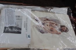 A FOLIO COLLECTION OF ORIGINAL WATERCOLOUR NUDE STUDIES BY HUGH MCKENZIE