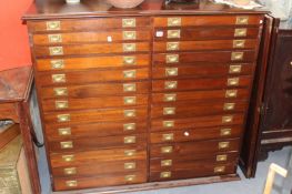 A LATE 19TH.C. MAHOGANY COLLECTOR`S CHEST OF TWENTY SIX GRADUATED DRAWERS