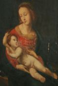 AN OIL ON PANEL STUDY MADONNA AND CHILD