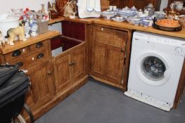 A BESPOKE KITCHEN CUPBOARD AND SINK UNIT