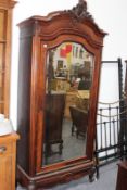 A 19TH.C.FRENCH ROSEWOOD MIRROR DOOR ARMOIRE