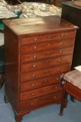 A 19TH.C.INLAID MAHOGANY EIGHT DRAWER COLLECTOR`S CHEST