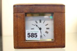 A CASED BRASS CARRIAGE CLOCK