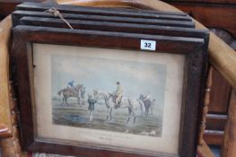 A SET OF 19TH.C.ROSEWOOD FRAMED SPORTING PRINTS