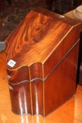 A GEO.III.MAHOGANY SERPENTINE FRONT KNIFE BOX