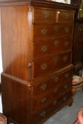 A GEORGIAN MAHOGANY TALLBOY CHEST