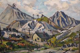 ROBERT SYDNEY RENDLE WOOD (1894-1987) (ARR), A CORNISH MINE, SIGNED, OIL ON BOARD, 48 X 60CM.