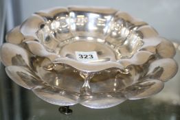 TWO HALLMARKED SILVER FOOTED BOWLS.