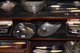 A QTY OF CUTLERY AND PLATEDWARE