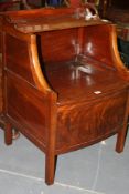 A GEO.III.MAHOGANY GALLERY BACK COMMODE