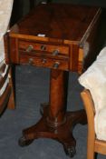 A WM.IV.ROSEWOOD DROP LEAF WORK TABLE