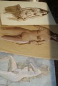 THREE NUDE SCENES ETC. UNFRAMED.