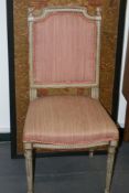 A PAIR OF FRENCH PAINTED SIDE CHAIRS